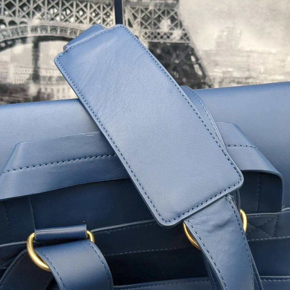 JJ Cole Vegan Leather Brookmont Backpack Diaper Bag Blue
